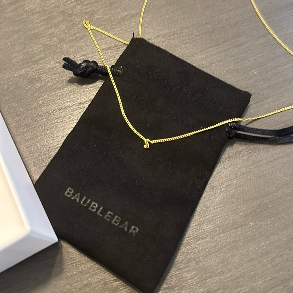 Baublebar dainty gold “S” necklace